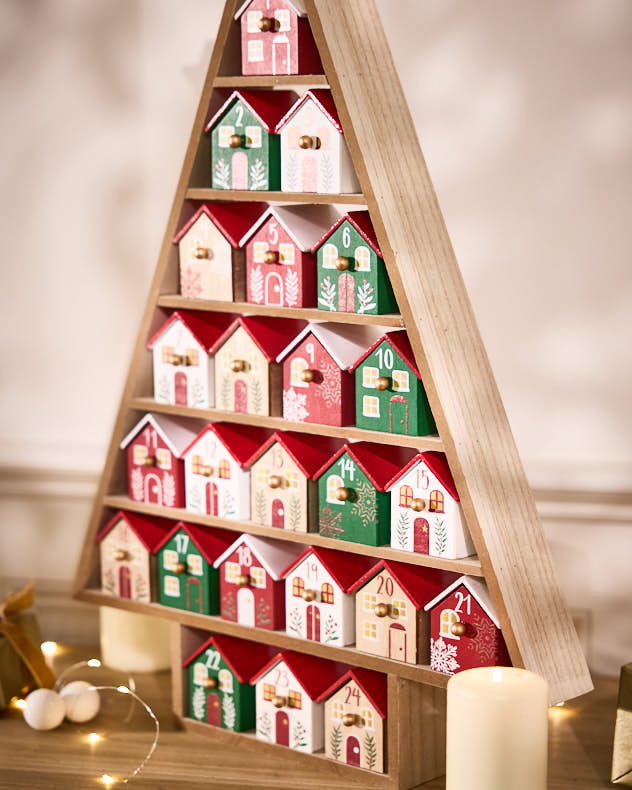 Christmas Tree Wooden Advent Caldendar