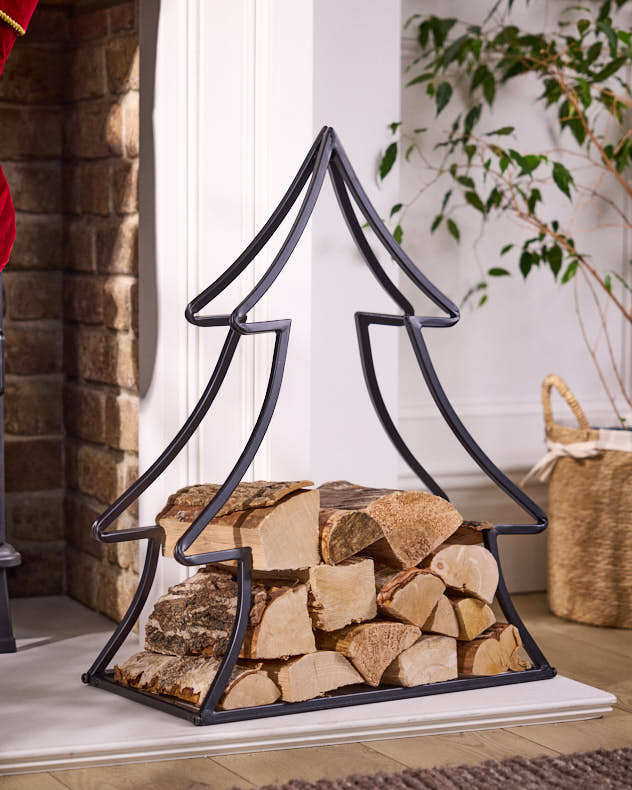 Cut Out Iron Tree Log Holder