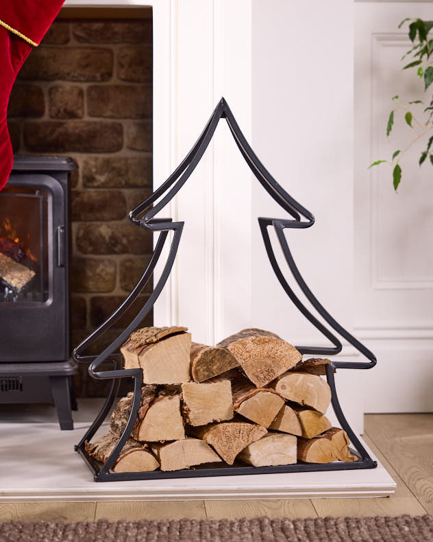 Cut Out Iron Tree Log Holder