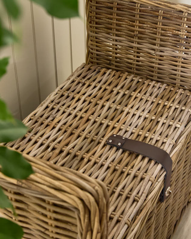 Woven Bench and Storage Trunk