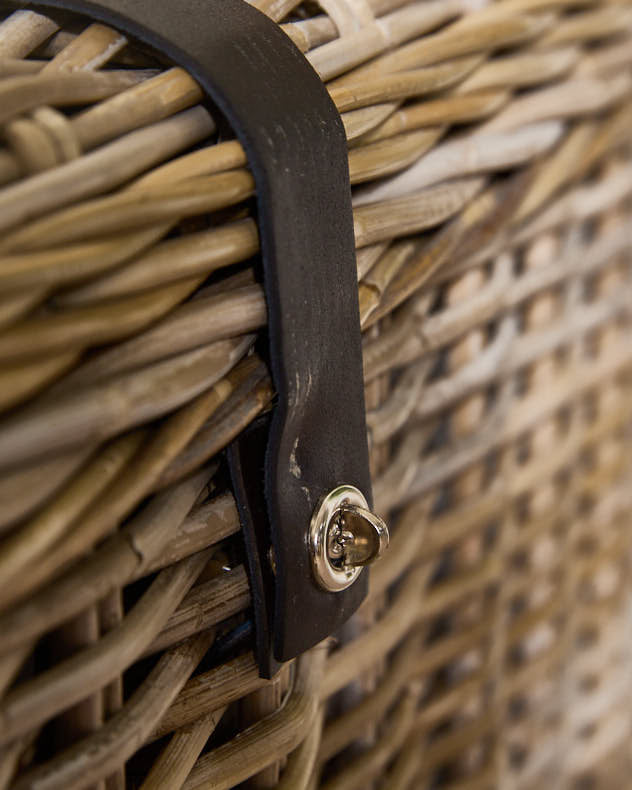 Double Woven Bench and Storage Trunk