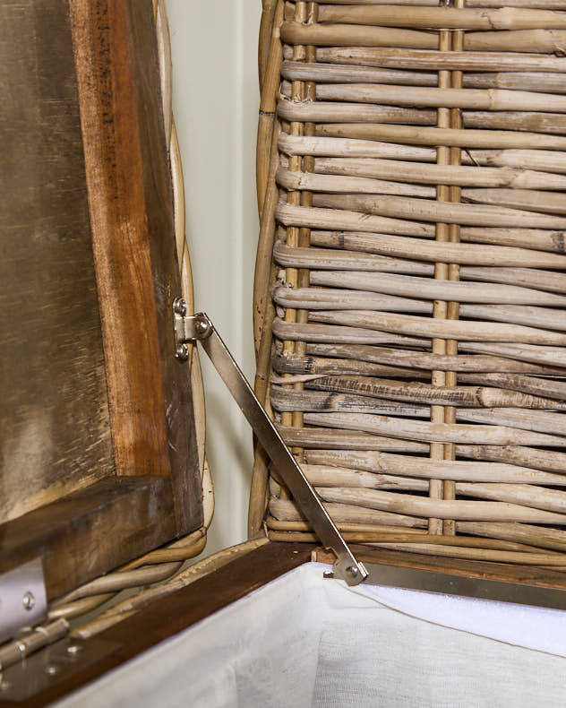 Woven Bench and Storage Trunk