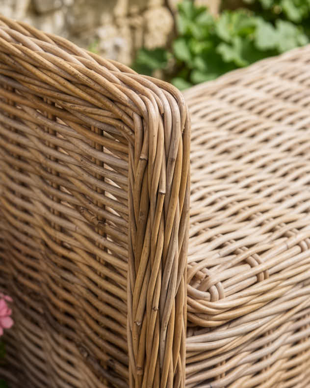 Woven Wicker Garden Bench