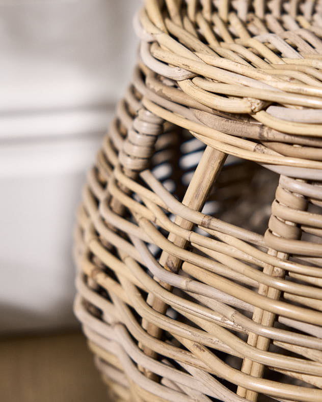 Round Woven Basket with Lid