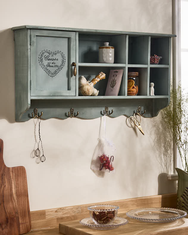 French Blue Seven Compartment Wall Unit