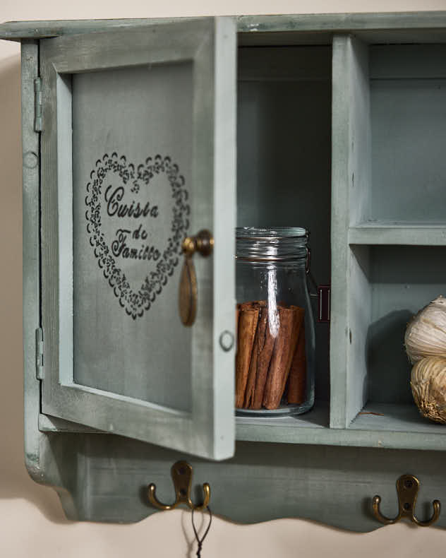 French Blue Seven Compartment Wall Unit