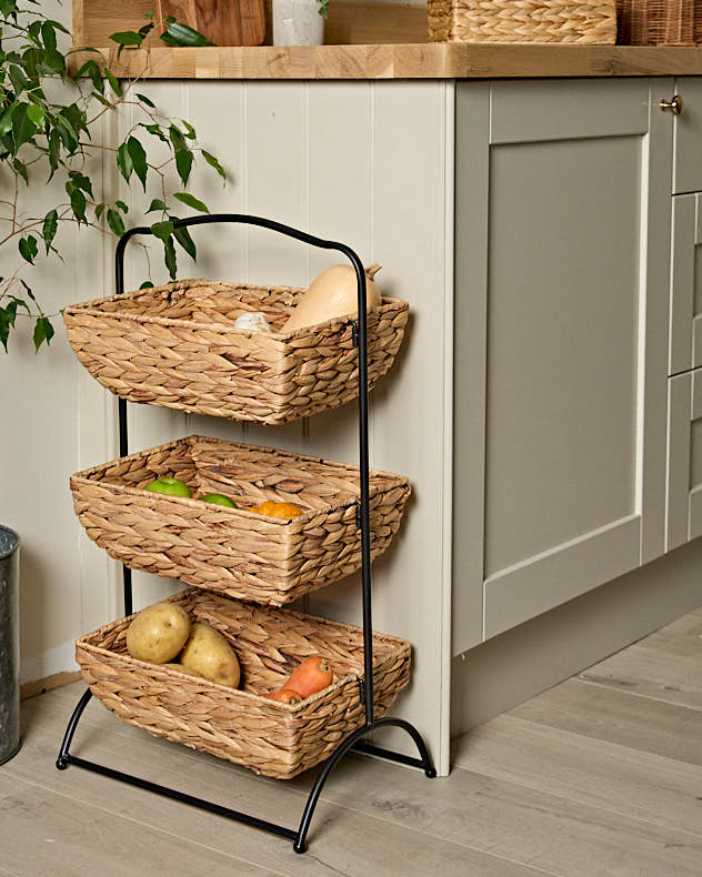 3 Tier Seagrass Storage Rack