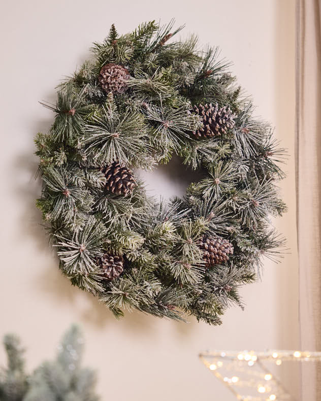 XL Sparkling Pine Wreath - 76cm