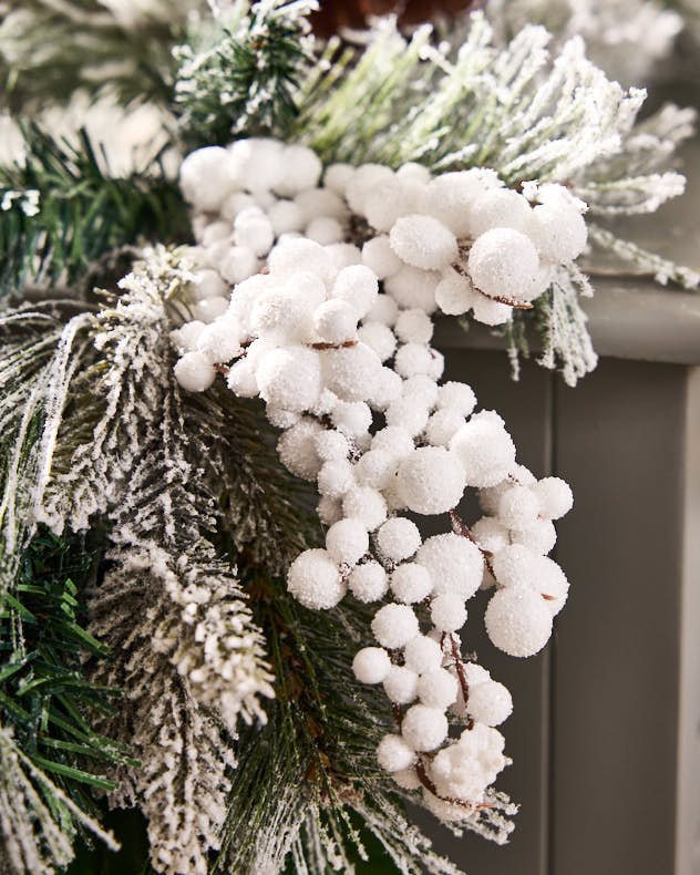 Silver Bauble Snowy Garland - 180cm