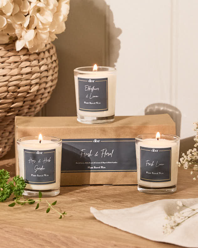 Fresh and Floral Set of 3 9cl Candles