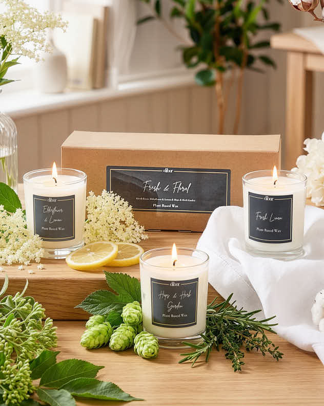 Fresh and Floral Set of 3 9cl Candles