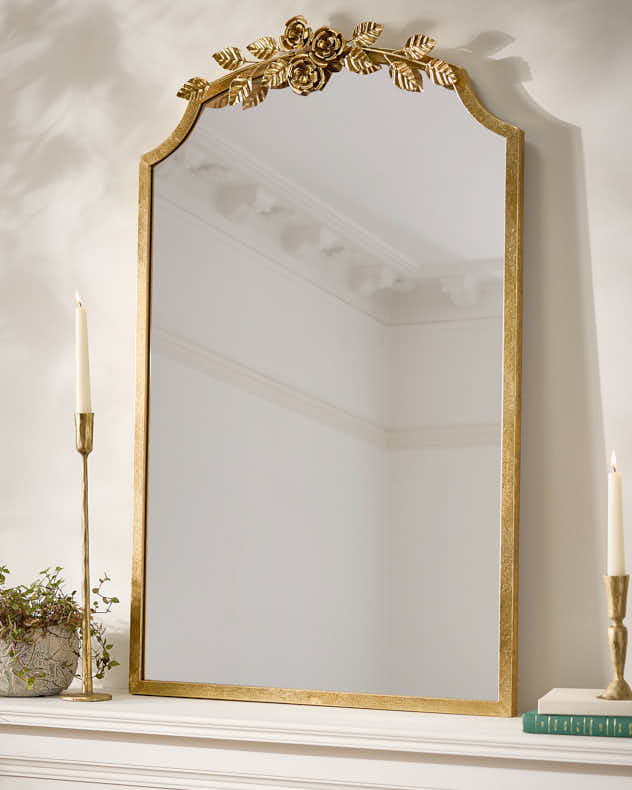 Gold Floral Mantel Mirror