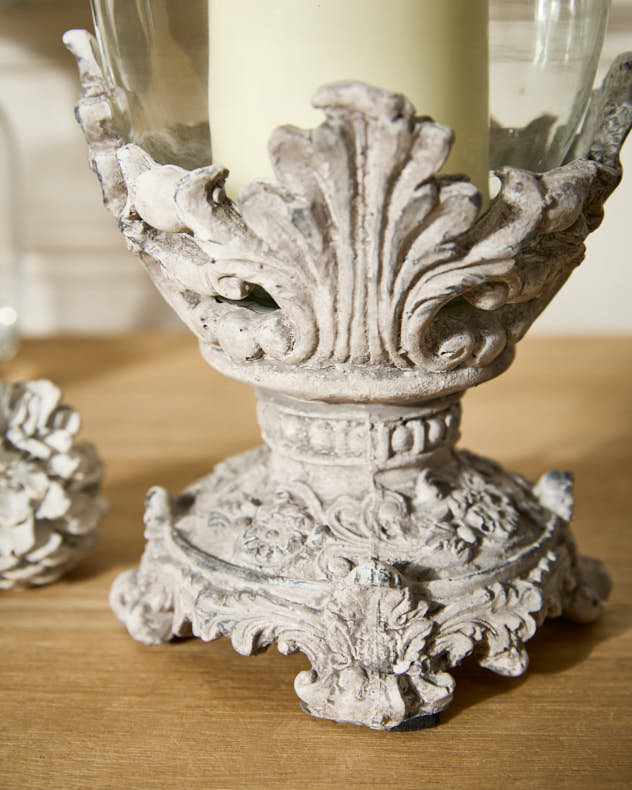 Antique Style Ornate Hurricane Candle Holder