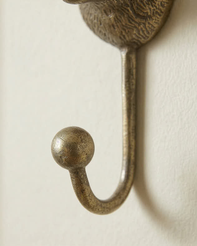 Wall Hooks - Brass Effect Metal Hare Wall Hook