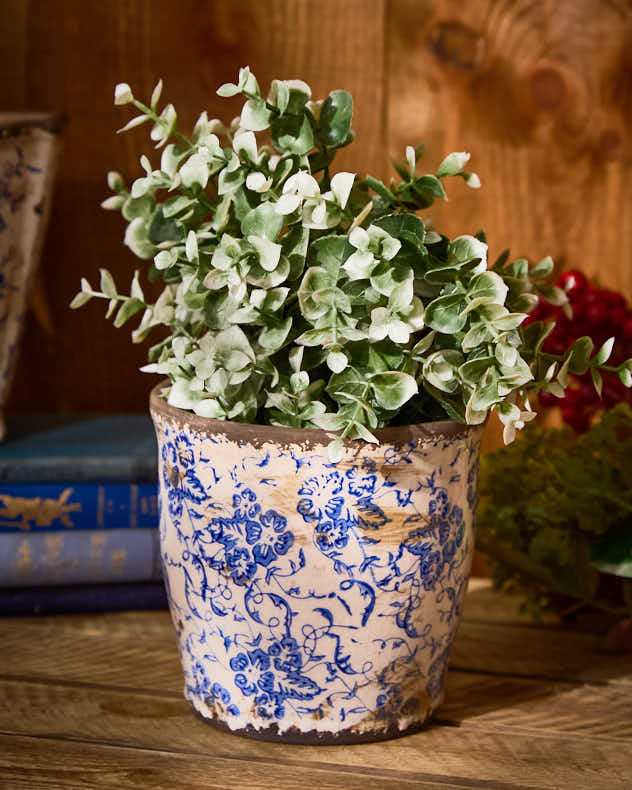 Milburn Blue Floral Plant Pots