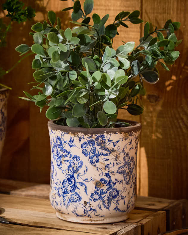 Milburn Blue Floral Plant Pots