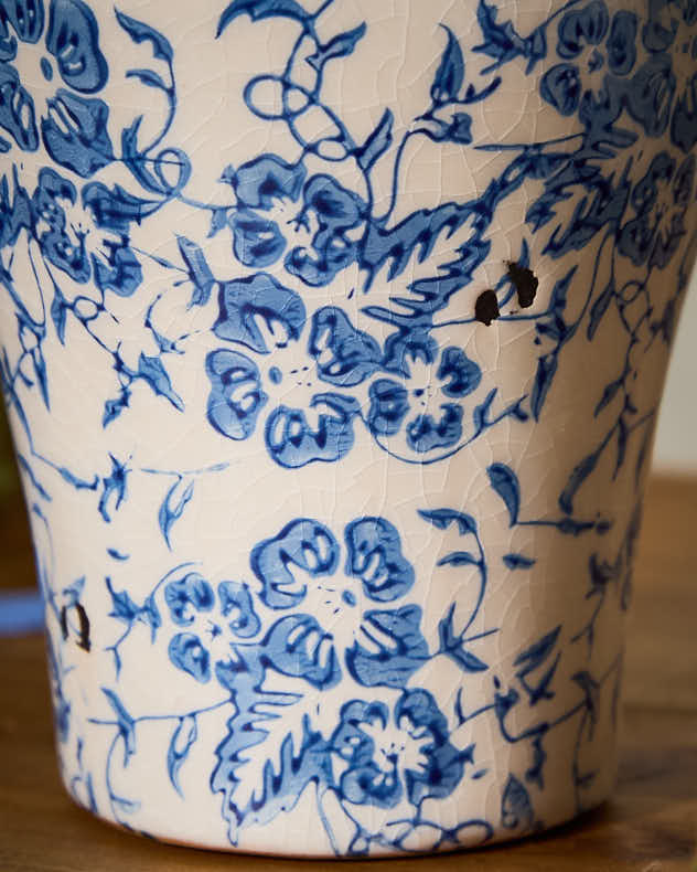 Milburn Blue Floral Stem Vase