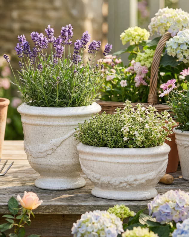 Large White Ceramic Pots & Planters - Whitehill Ceramic Planters