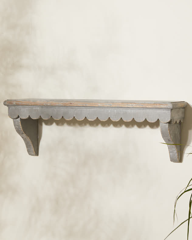 Grey Carved Wall Shelf