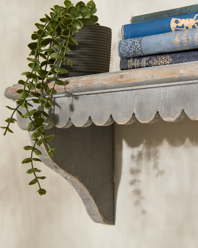 Grey Carved Wall Shelf