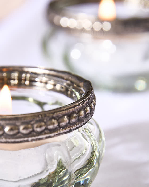 Metal Rimmed Tea Light Holders