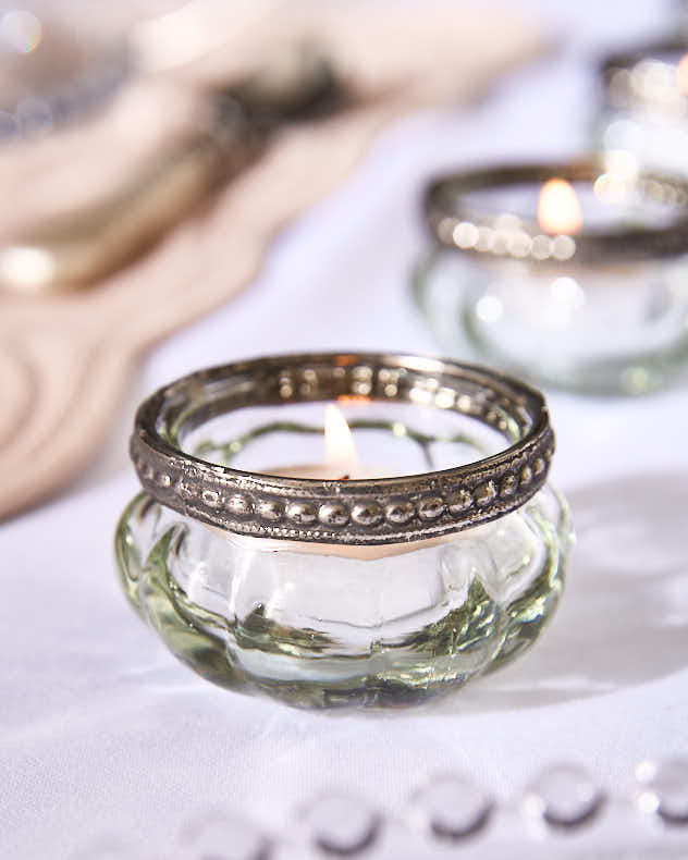 Metal Rimmed Tea Light Holders