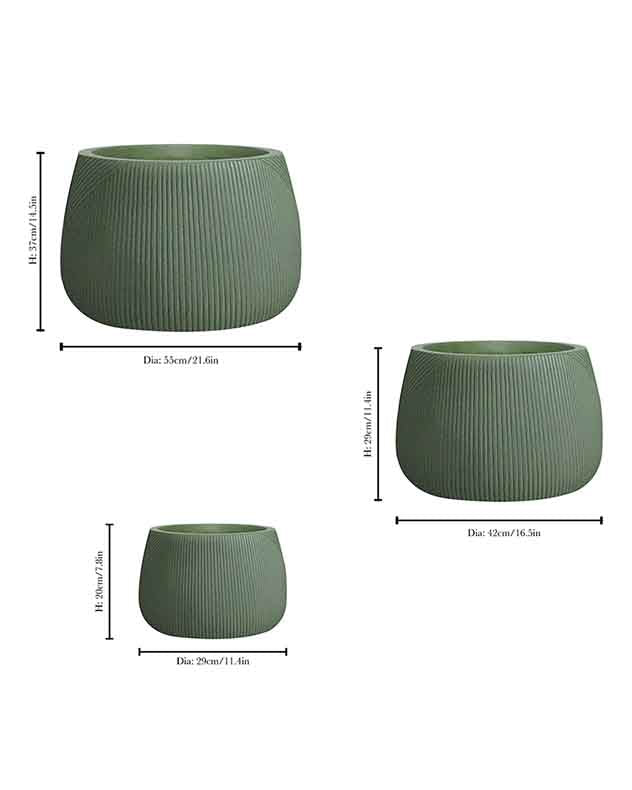 Kalo Green Striped Planter Collection
