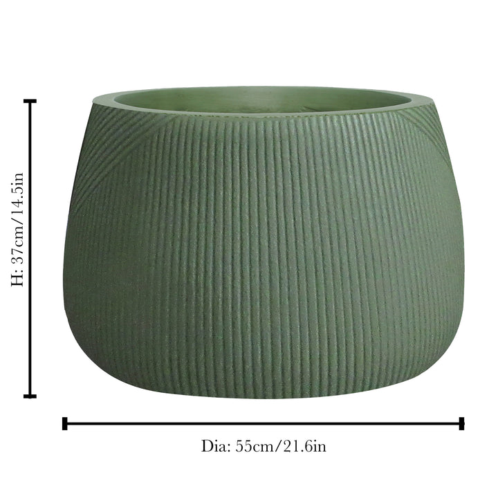 Round Sage Green Chipped Planter