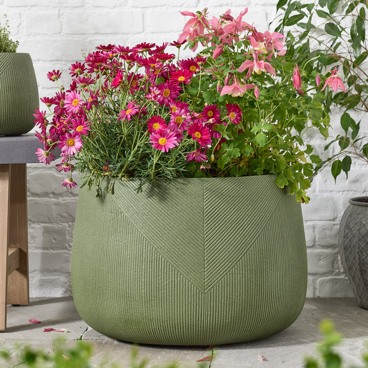 Pre-loved Green Large Round Planter