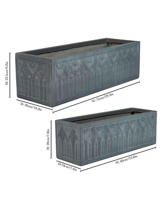 Chartres Grey Gothic Arch Planter Collection