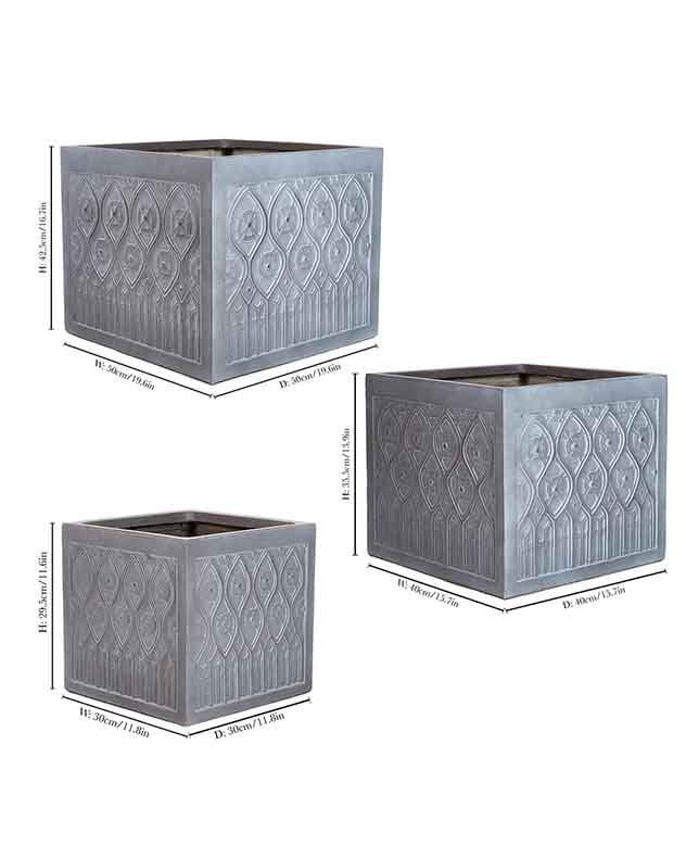 Siena Grey Embossed Planter Collection