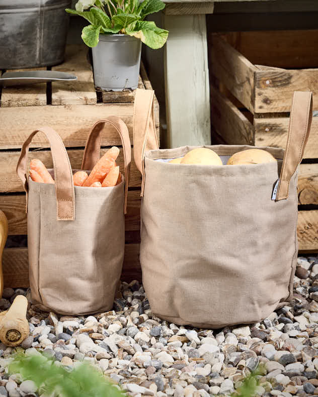 Set of 2 Khaki Garden Storage Bags
