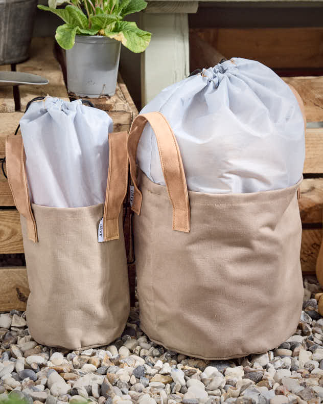 Set of 2 Khaki Garden Storage Bags