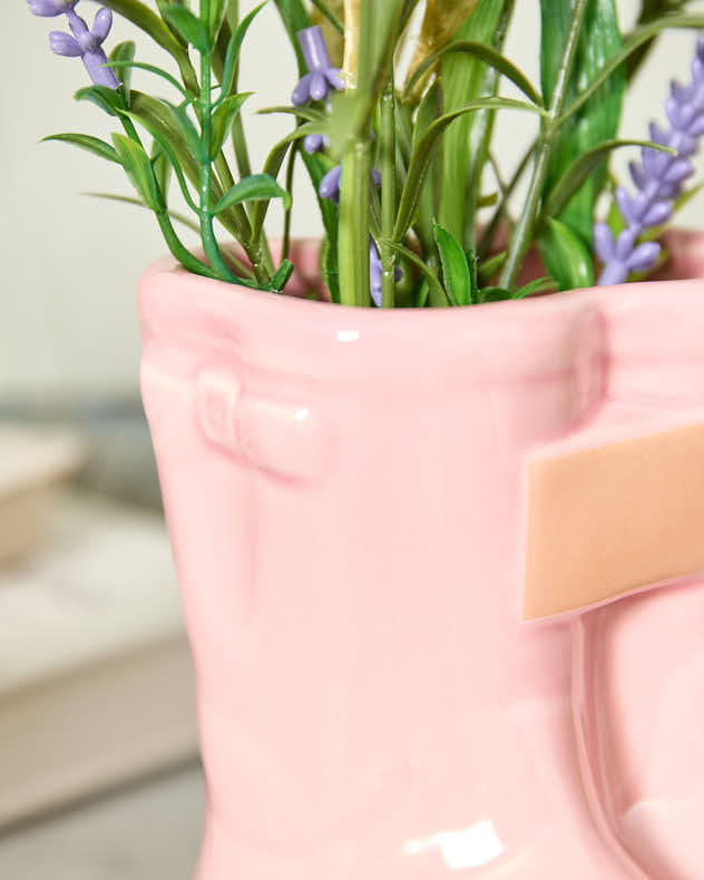 Personalised Small Pink Welly Planter