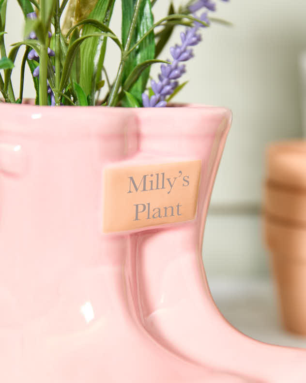 Personalised Small Pink Welly Planter