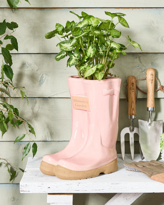 Personalised Large Pink Welly Planter