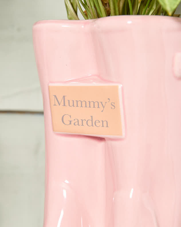 Personalised Large Pink Welly Planter