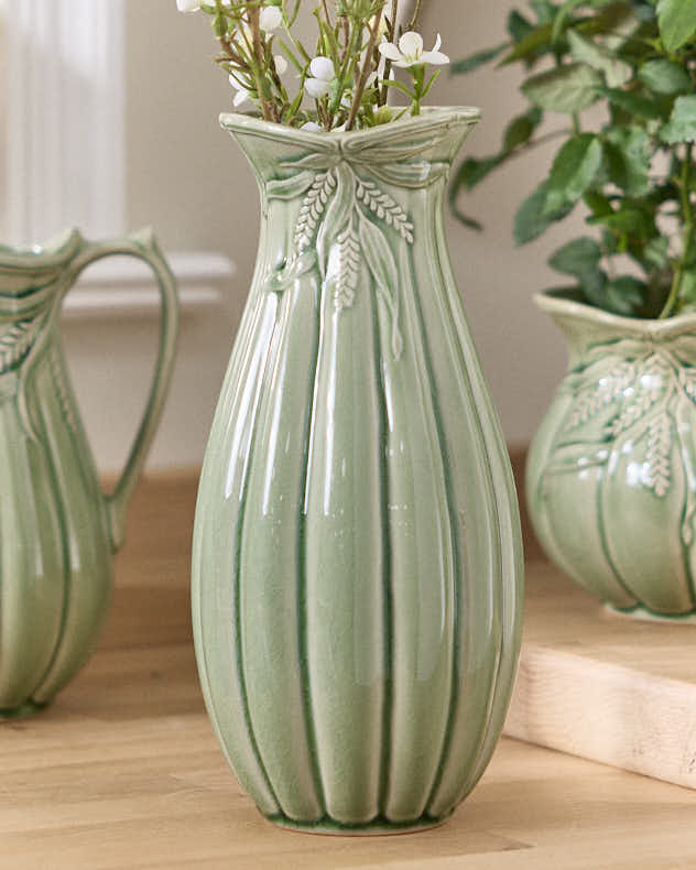 Green Ceramic Vases - Kineton Sage Green Tall Vase