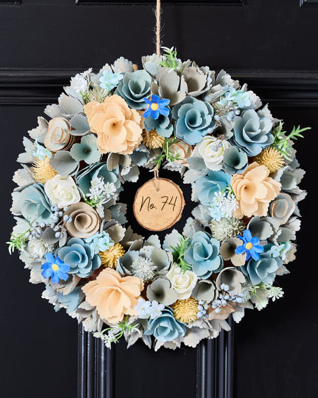 Personalised Ashbourne Floral Wreath 35cm