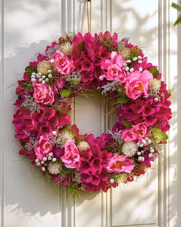 Winthorpe Pink Floral Wreath