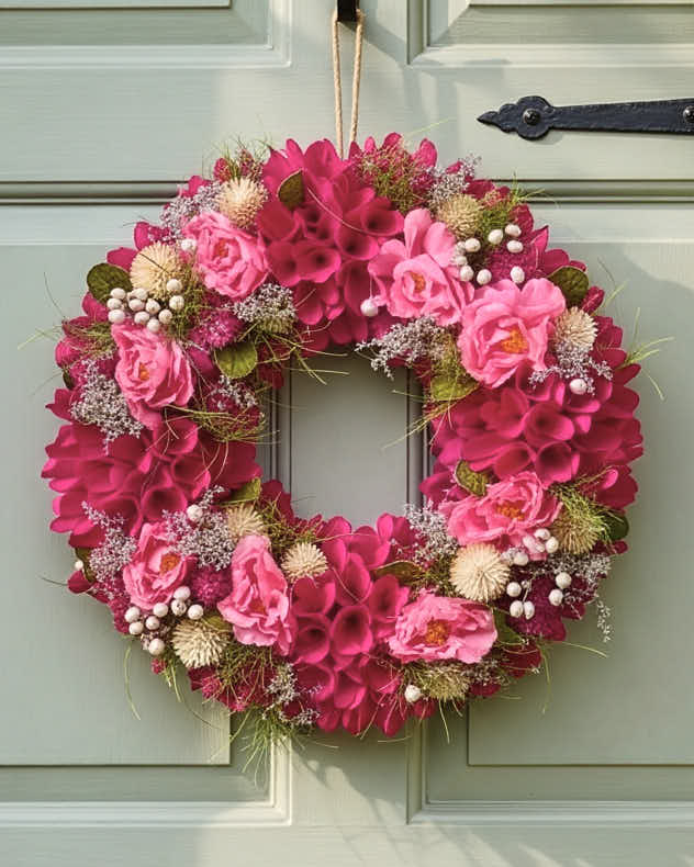 Winthorpe Pink Floral Wreath