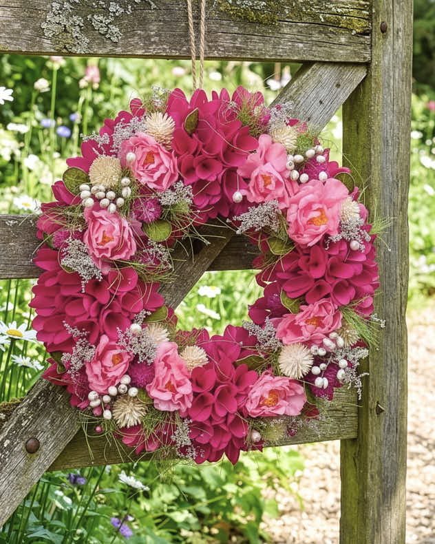 Winthorpe Pink Floral Wreath