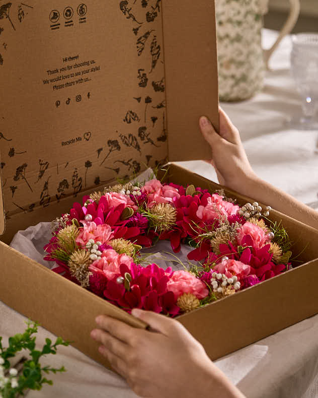 Personalised Winthorpe Pink Floral Wreath