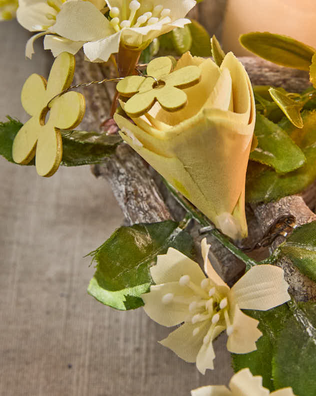 Bougeoir floral triple aubépine