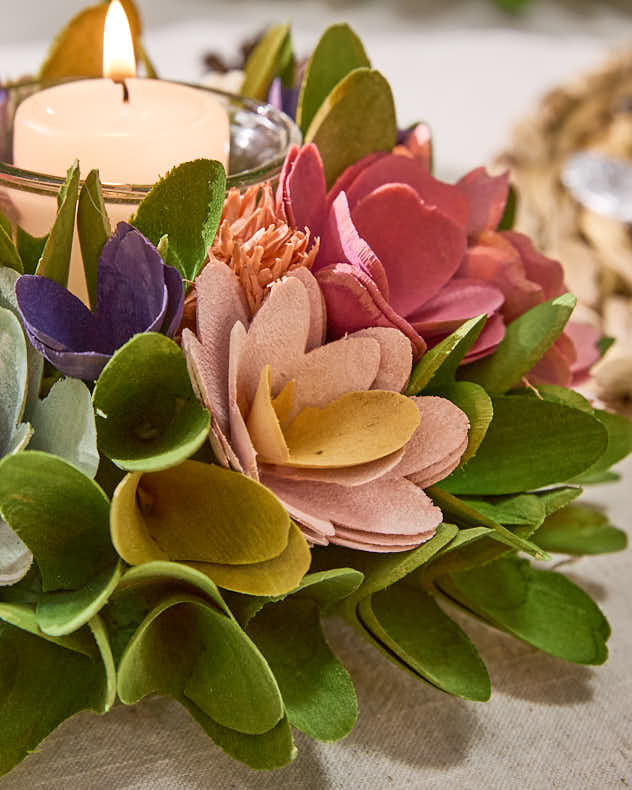 Candle Holders - S/2 Camerton Floral Candle Holders