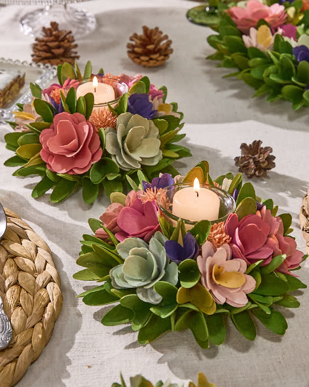 S/2 Bougeoirs floraux Camerton