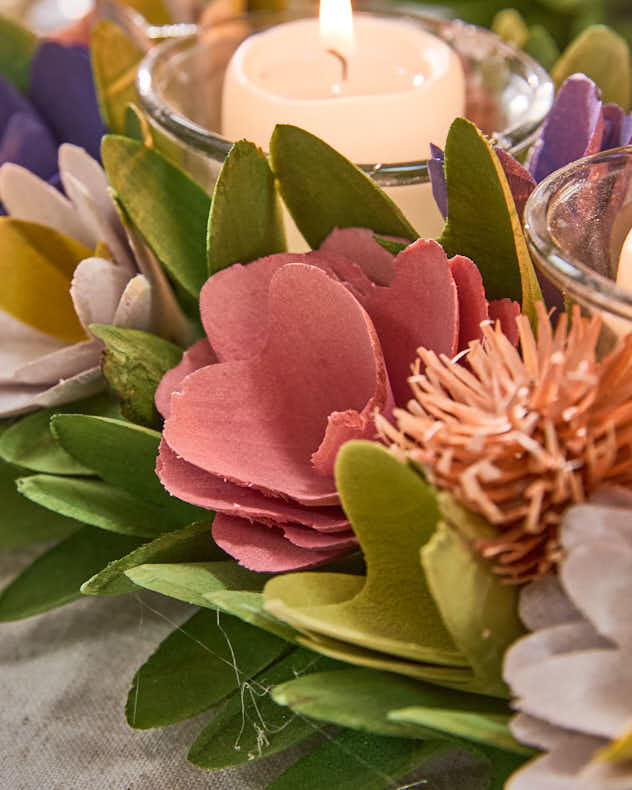 Bougeoirs triples à fleurs Camerton