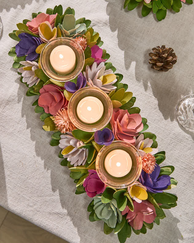 Bougeoirs triples à fleurs Camerton