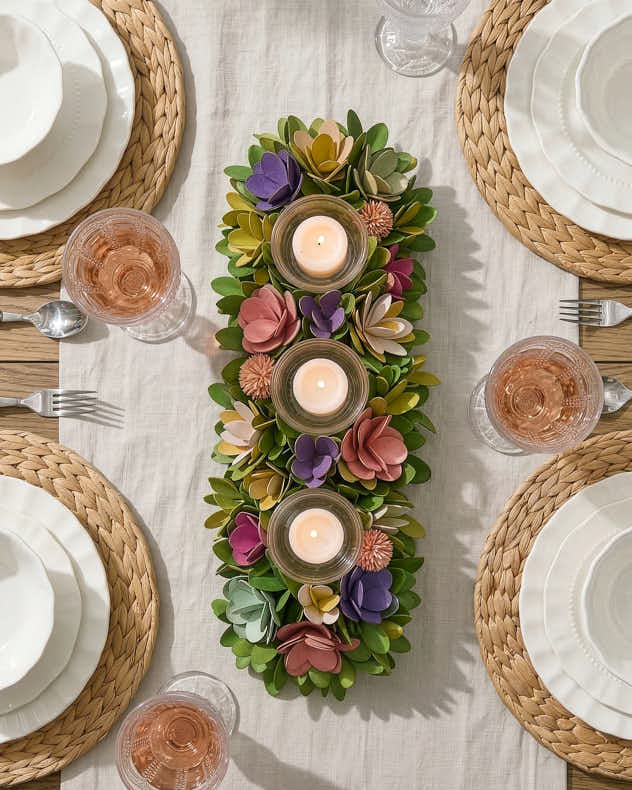 Camerton Triple Floral Candle Holders