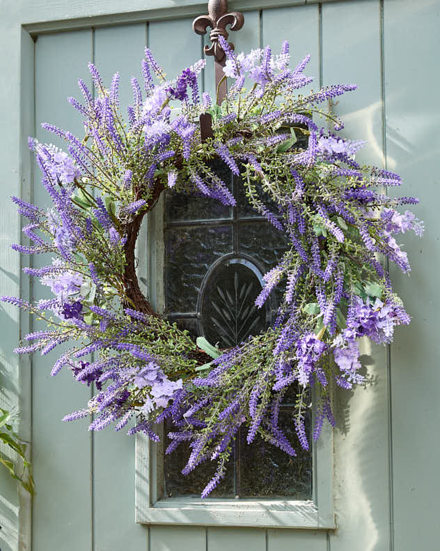 Purple &amp; Green Wreaths - Bellegarde Lavender Wreath 50cm